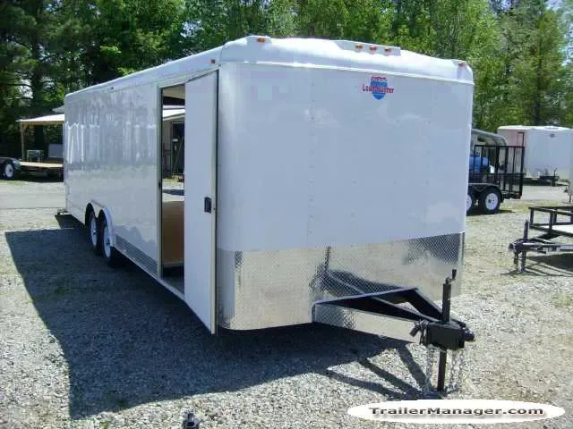 24FT Car Hauler with 10K Axles WHITE With Ramp