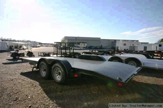 18 FT OPEN CAR HAULER-BLACK STEEL DECK