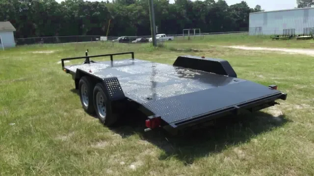 Black 16ft Diamond Back Open Car Hauler with Ramps