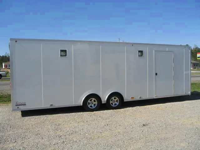 28ft White Bumper Pull Race Trailer