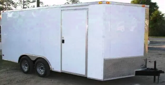 16ft White, V-nose, Car Hauler, 3500lb Axles