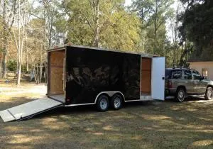 20ft Black V-Nose Car Trailer