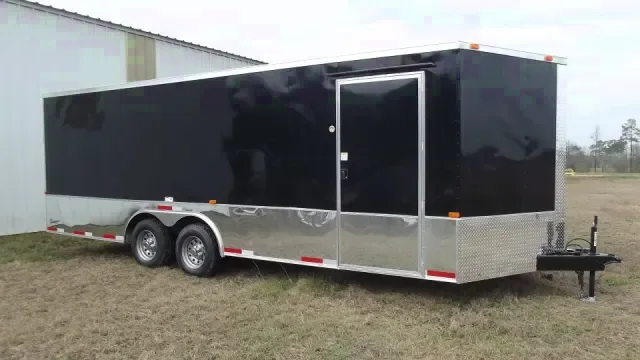 22ft Black V-nose Car Hauler