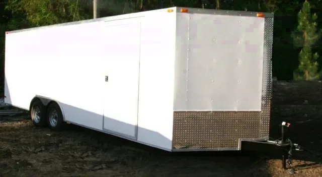 24ft Car Hauler, White, 5200lb Axles, V-Nose