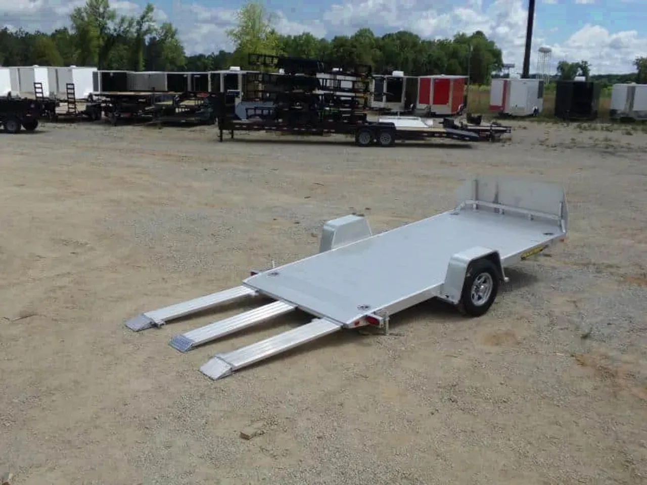 Aluminum 2026 6.83X14 Aluma 8214 h tilt slingshot trailer car hauler trailer aluminum -ALUM8214HTILT-268579 6.83 ft. x14 ft.