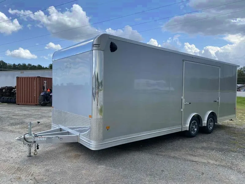2025 Mission 8.5x24 Silver Aluminum Enclosed Racing Trailer