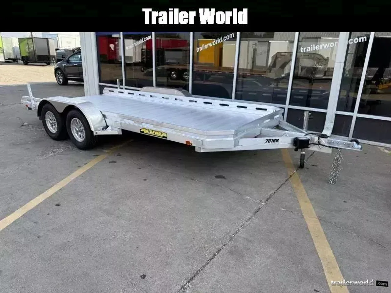 316075 - 2027 Aluma 7816TA-EL-R-RTD 78" x 16' Tandem Axle Open Car Trailer Car Hauler Trailer