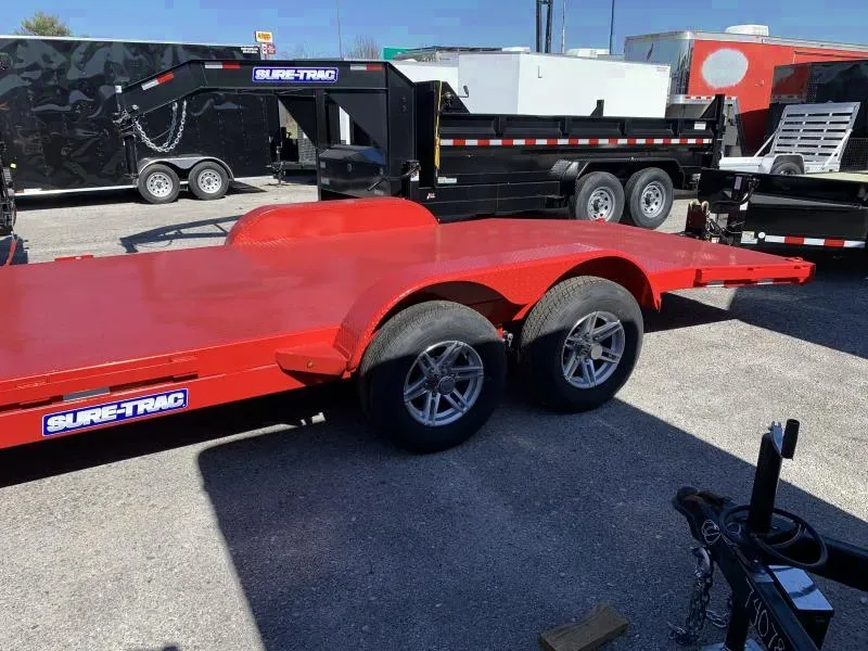 2025 Sure-Trac 20' Steel Deck Car Hauler - Red - Make an Offer