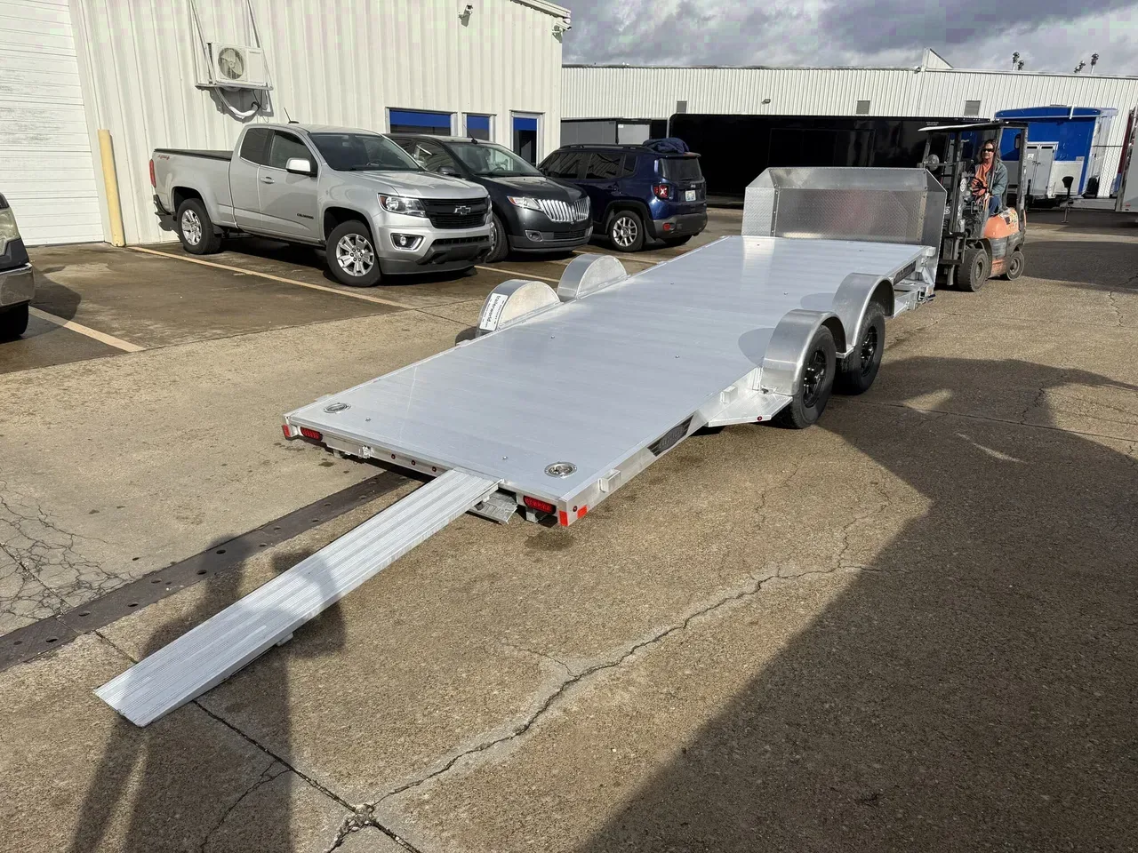 313846 - 2027 Aluma 8218H-LP-TILT 82" x 18' Heavy Axle Low Profile Tilt Car Hauler Car Hauler Trailer
