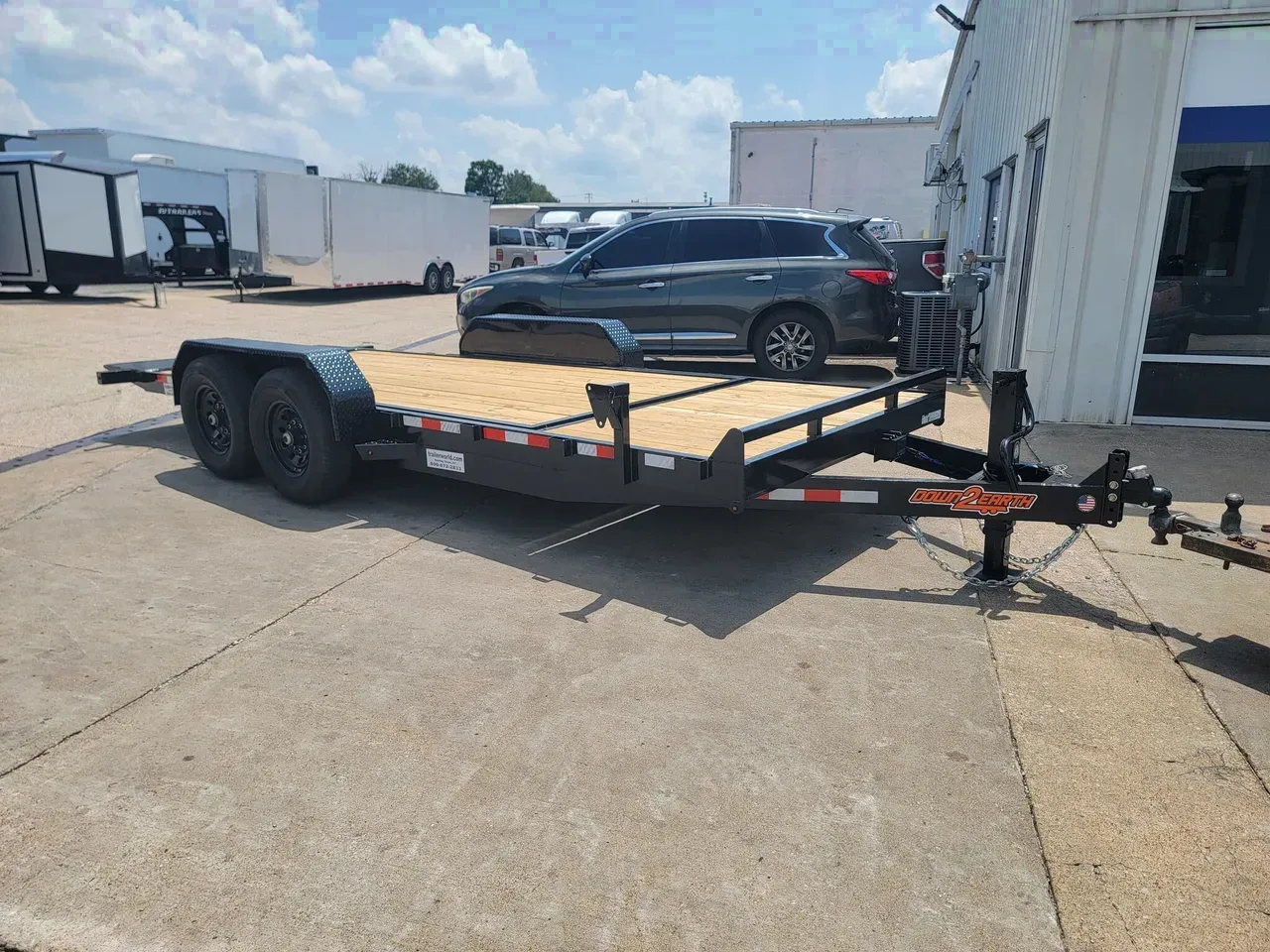 133355 - 2026 Down 2 Earth 82" X 20' Wood Deck Gravity Tilt Car Hauler Vehicle Tilt Deck Trailer