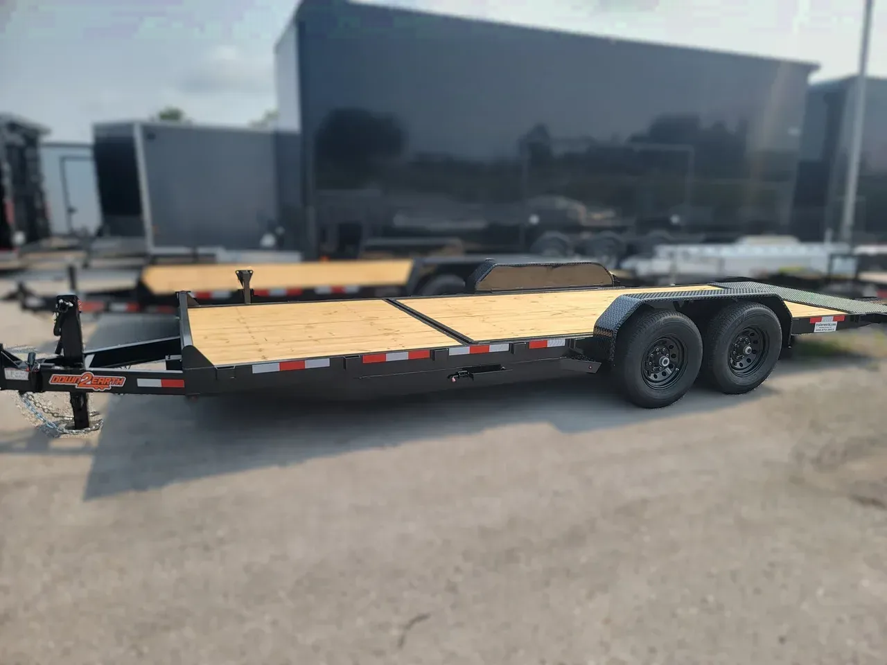 133356 - 2026 Down 2 Earth 82" X 22' Wood Deck Gravity Tilt Car Hauler Vehicle Tilt Deck Trailer