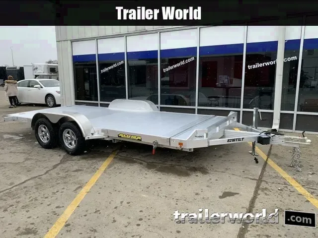 2025 Aluma 7x16 Tilt Bed Aluminum Car Hauler Trailer