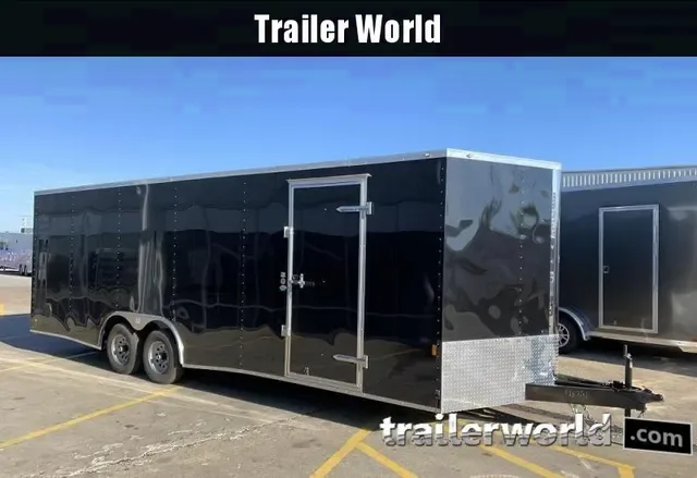 2025 Continental Cargo 8.5x24 Black V-Nose Enclosed Car Trailer