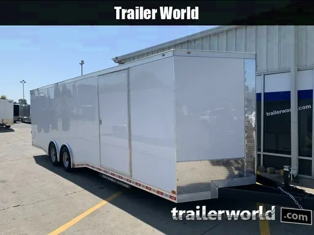 New 2025 Covered Wagon 8.5x28 Enclosed Auto Trailer - White