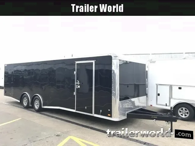 Sleek Black 2025 Covered Wagon 28' Enclosed Race Trailer – Ready for Track