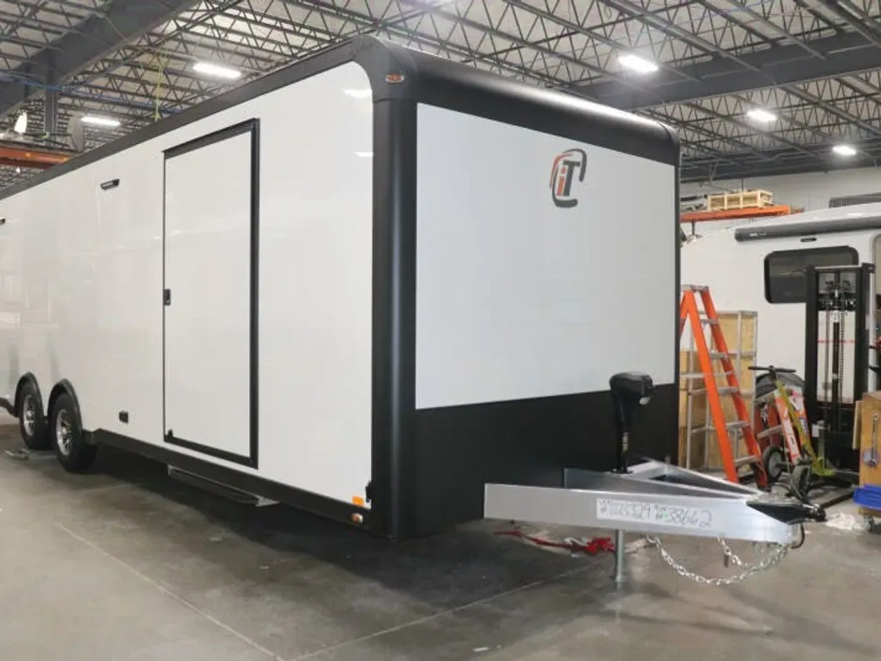 023329 - 2026 inTech 8.5' x 28' White + Blackout Car / Racing Trailer Car Hauler Trailer