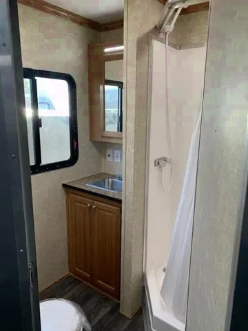 2023 Cargo Mate Eliminator 8.5x34 Race Trailer with Bath Package