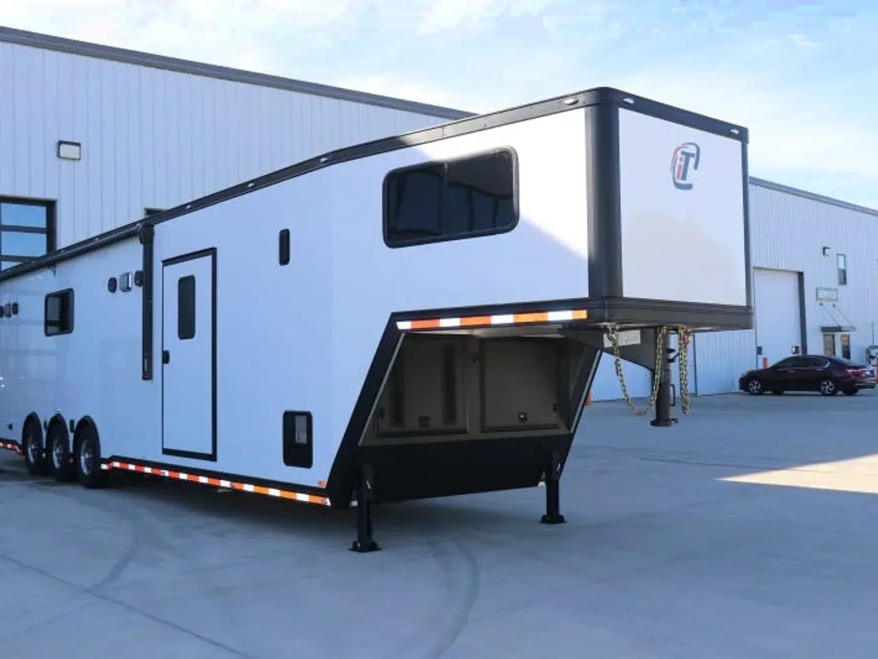 021602 AVAILABLE TO ORDER - 2026 inTech 8.5' x 42' Tri-Axle Gooseneck Living Quarters iCon Car Hauler Trailer