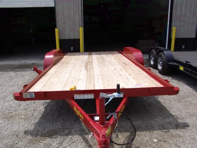 Red 16ft Car Hauler w/Wood Deck
