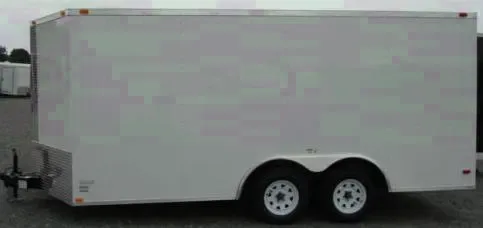 16FT WHITE WIDE AUTO TRAILER