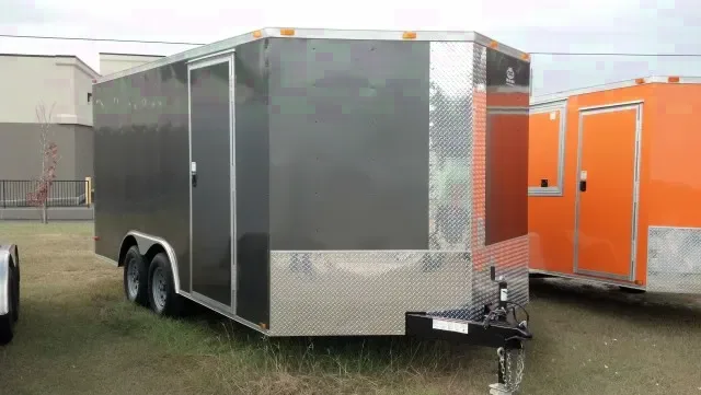 18FT ENCLOSED CAR HAULER-CHARCOAL