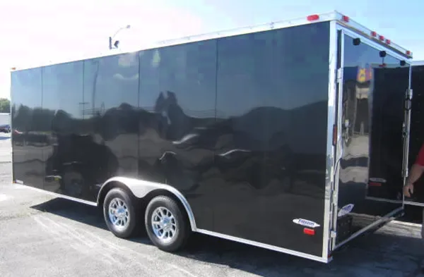 20FT BLACK ENCLOSED CAR HAULER WITH V-NOSE