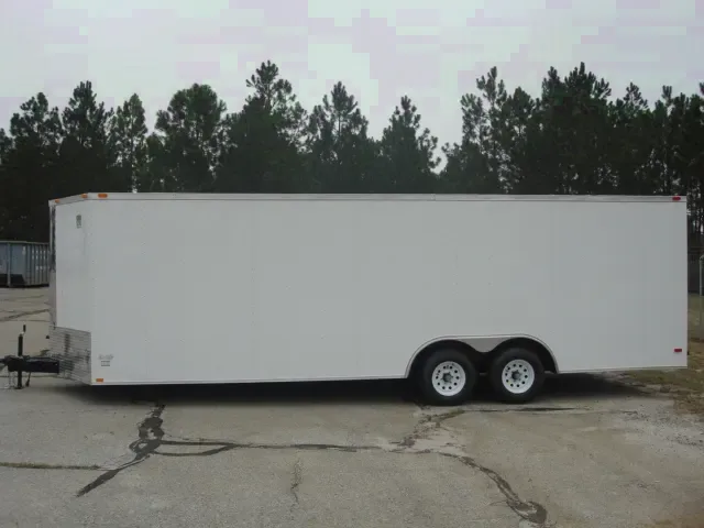 20FT WHITE V-NOSE CAR TRAILER
