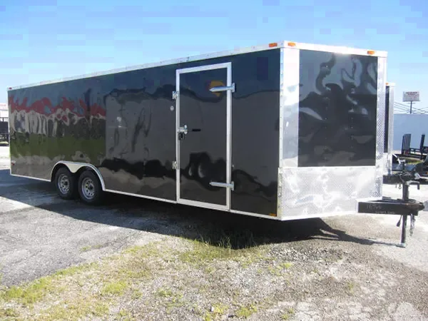 24FT BLACK ENCLOSED CAR HAULER 2-5200LB AXLES