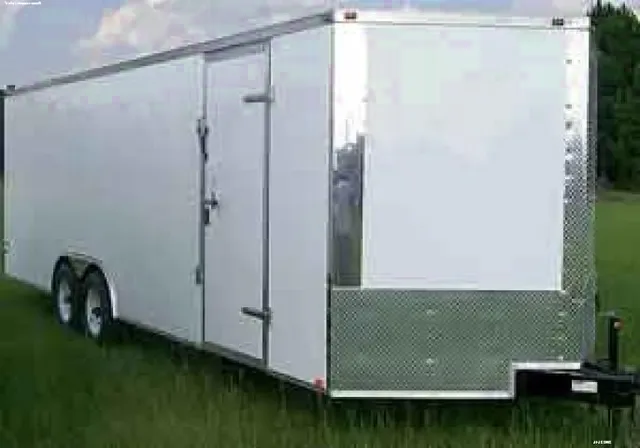 White 24ft Wide Enclosed Car Hauler