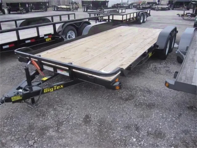 18FT OPEN CAR AHULER-BLACK STEEL FRAME WITH WOOD DECK