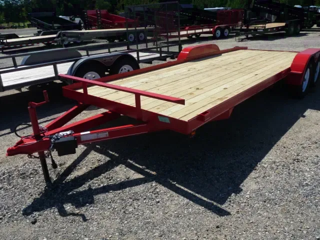 Red Steel Frame 20ft Open Car Trailer