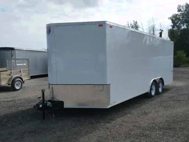 20ft White V-nose  Enclosed Car Motorcycle Trailer