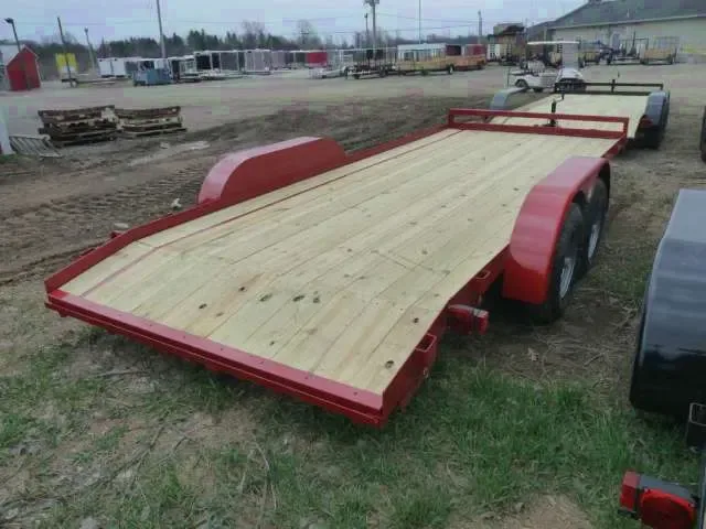Red Steel Frame 18ft  Open  Car Trailer