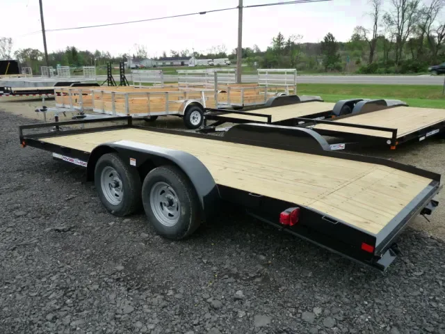 18ft Open Car Trailer - Black Steel Frame PT Deck