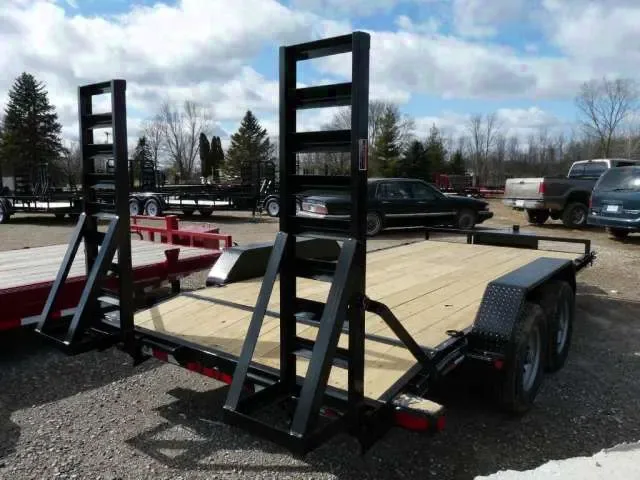 16ft Open Car / Equipment Trailer  - Black Steel Frame