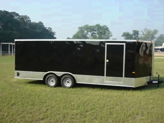 24ft  Auto Carrier - Black with Wrap Around Diamond Plating