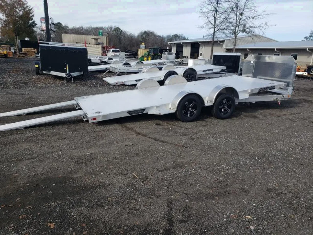 Aluminum 2026 6.83X18 Aluma 8218 tilt anniversary car hauler trailer aluminum -ALUM8218LPtilt25-311994 6.83 ft. x18 ft.