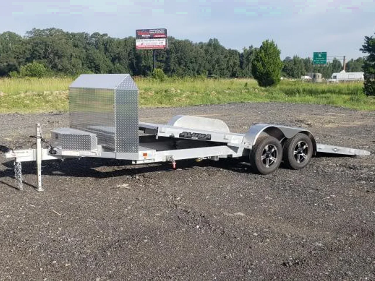 Aluminum 2026 6.83X18 Aluma 8218 tilt anniversary car hauler trailer aluminum -ALUM8218TILT25-311755 6.83 ft. x18 ft.