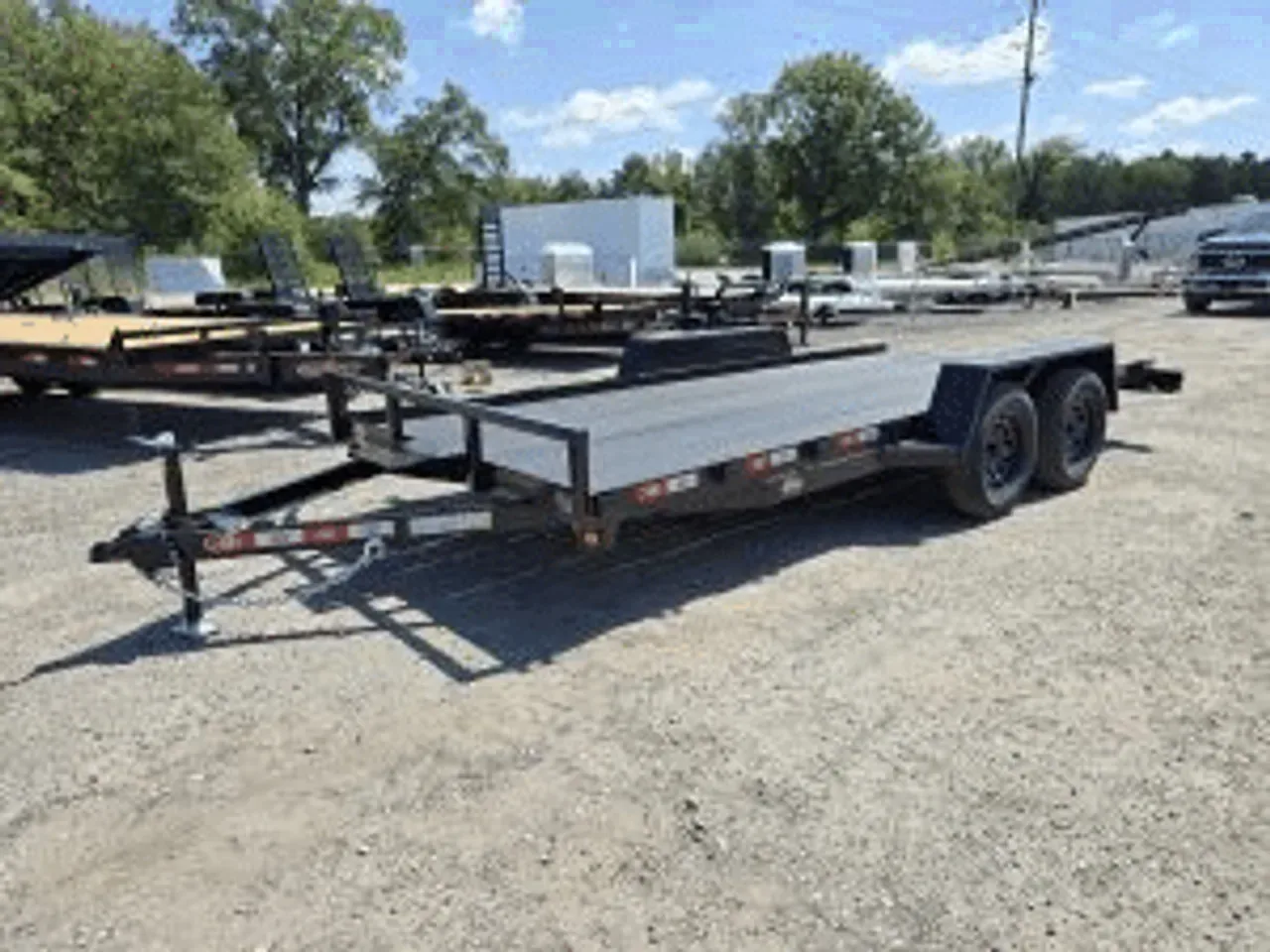 Car Hauler Trailer 2026 7X16 Prospector Trailers 7×16 7K Black Wood Deck Car Hauler With Aluminum Ramps -dte8216-107042 7 ft. x16 ft.
