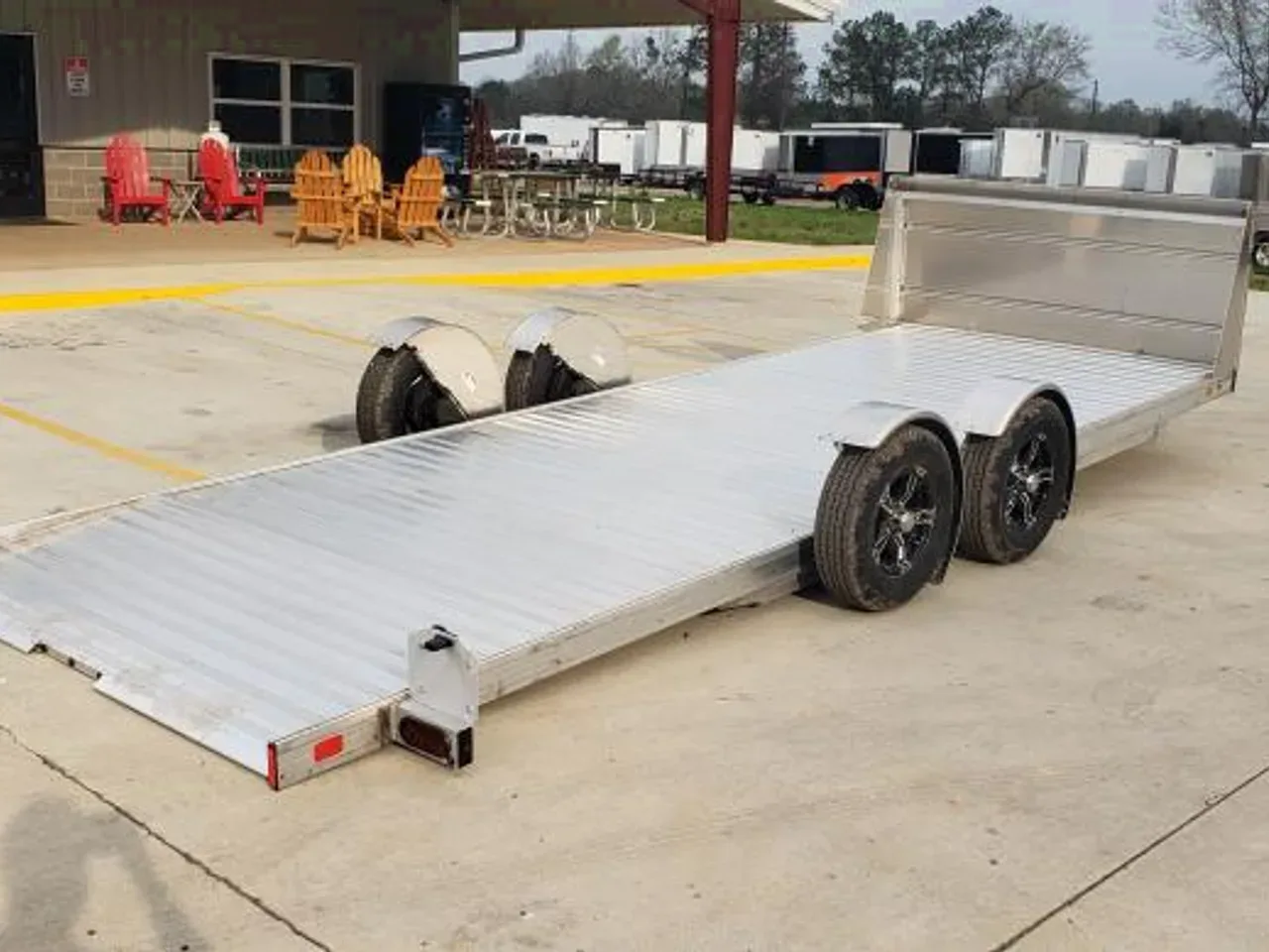 Aluminum 2026 7X20 Timpte 7X20 7K drop deck low profile carhauler trailer ground load -alum8220-TIMPTE720TSEZ-003474 7 ft. x20 ft.