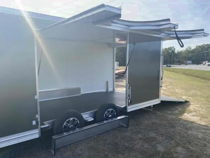 Aluminum 8x24 Tandem Axle Charcoal Enclosed Car hauler / Racing Trailer