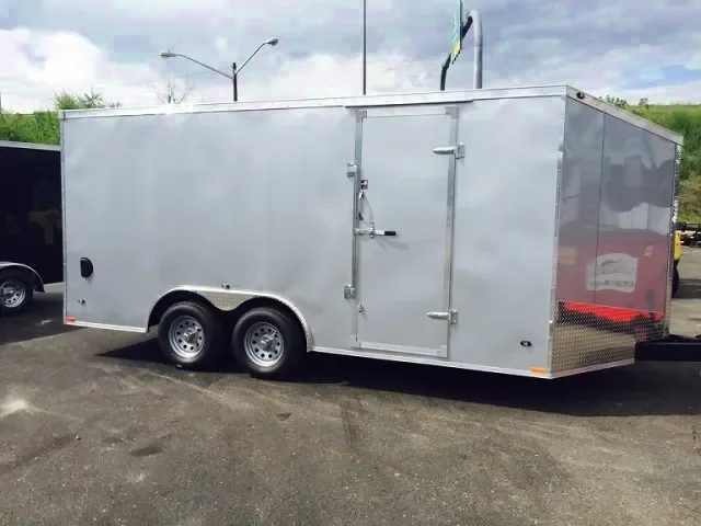 16ft silver v-nose cargo trailer