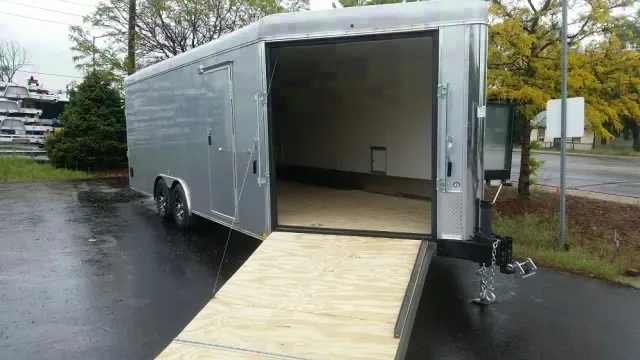 20ft + Ramp V-Nose Silver Combo Trailer