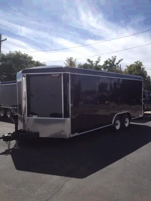 Black 20ft v-nose car hauler