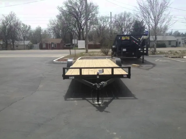 18+2ft open car hauler-black steel frame w/wood decking
