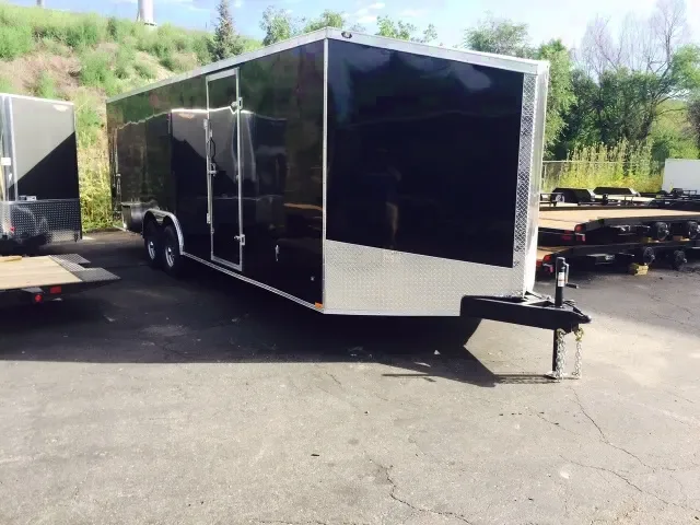 24ft Black Enclosed Car Hauler w/Ramp