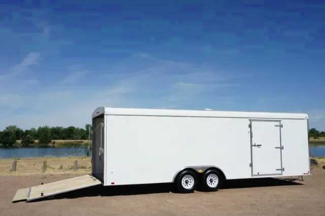 24ft Enclosed Car Hauler - White