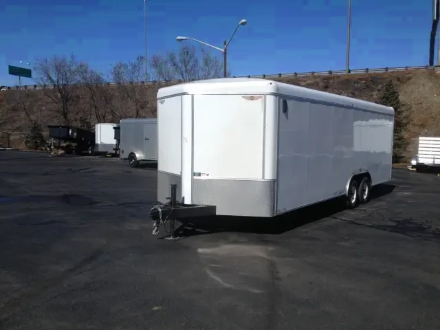24ft v-nose Car Hauler-White w/5200lb Axles