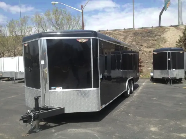 Black 24ft v-nose Enclosed Car Hauler