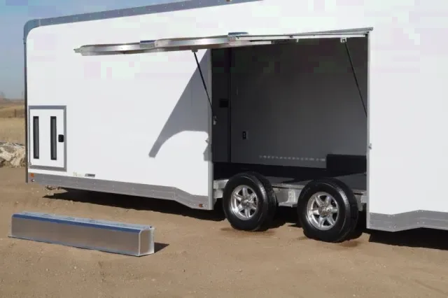 28ft Aluminum White Carhauler-Loaded